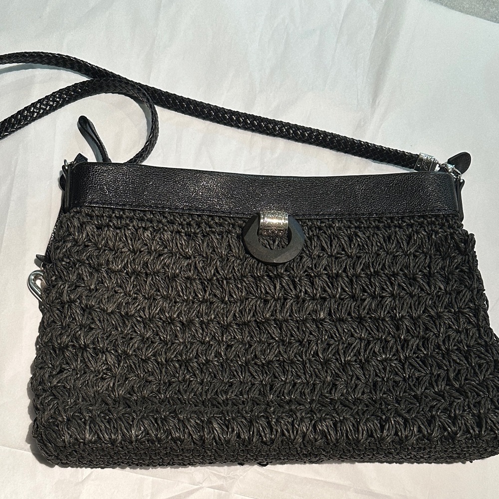 Brighton Woven Raffia and leather bag, like new.